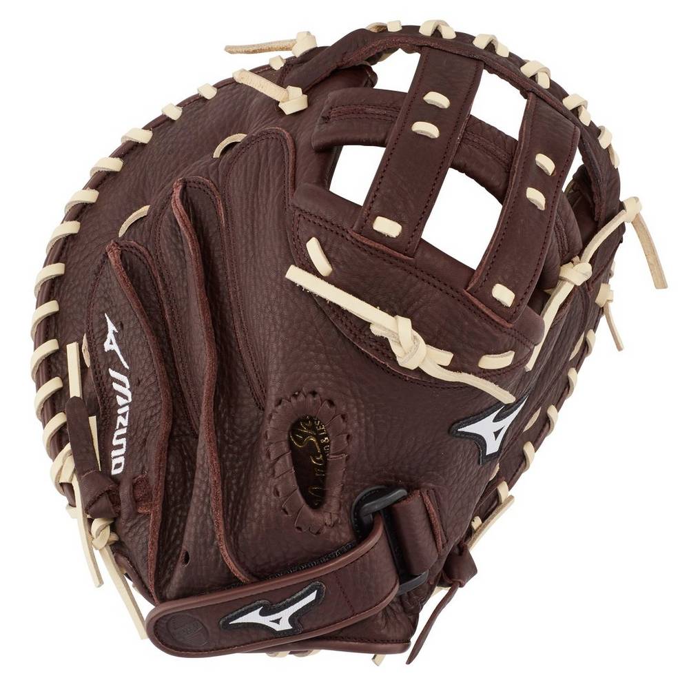 Damske Catchers Mitt Mizuno Franchise Series Fastpitch 34" Softball Káva/Strieborne Vypredaj DJXF596